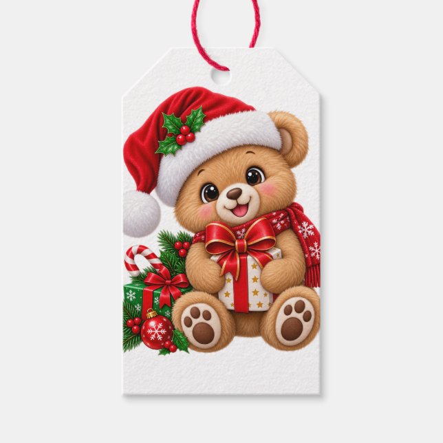Söt julbjörn presentetikett (Framsidan)
