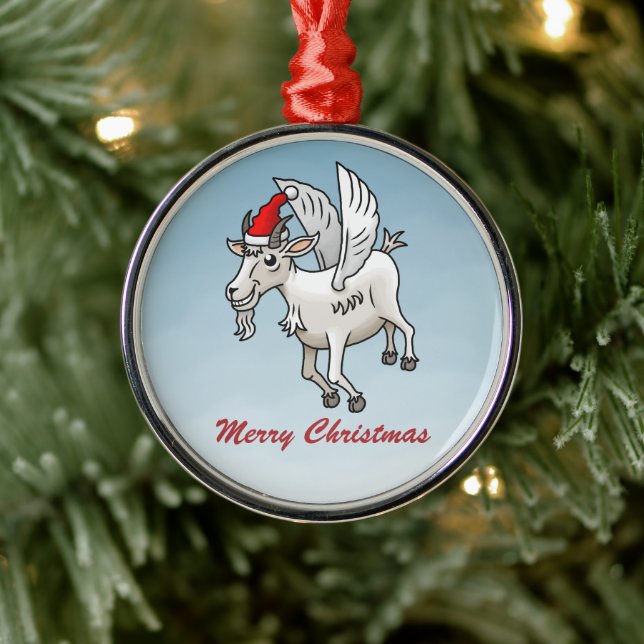 Söt julbock julgransprydnad metall (Träd)
