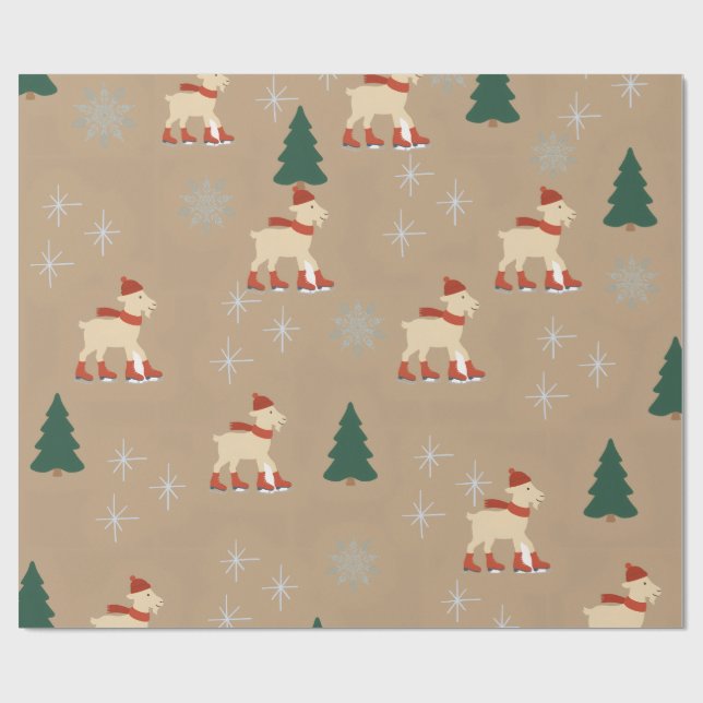 Söt julbock presentpapper (Platt)
