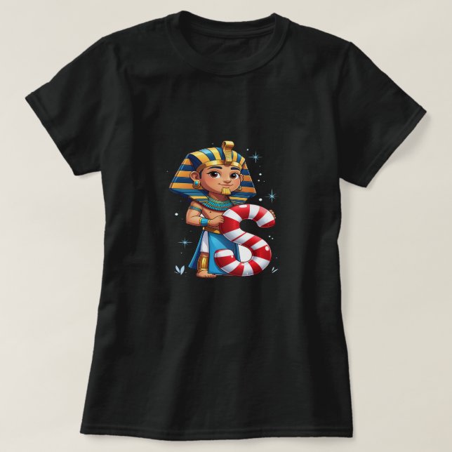 Söt julbrev S – Godisrand jul tecknad stil T Shirt (Design framsida)