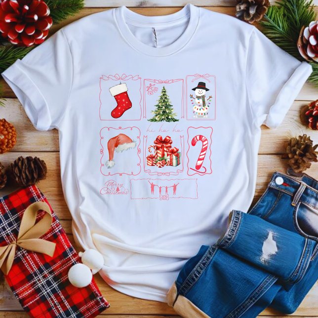 Söt julcollage i modern design t shirt (Skapare uppladdad)