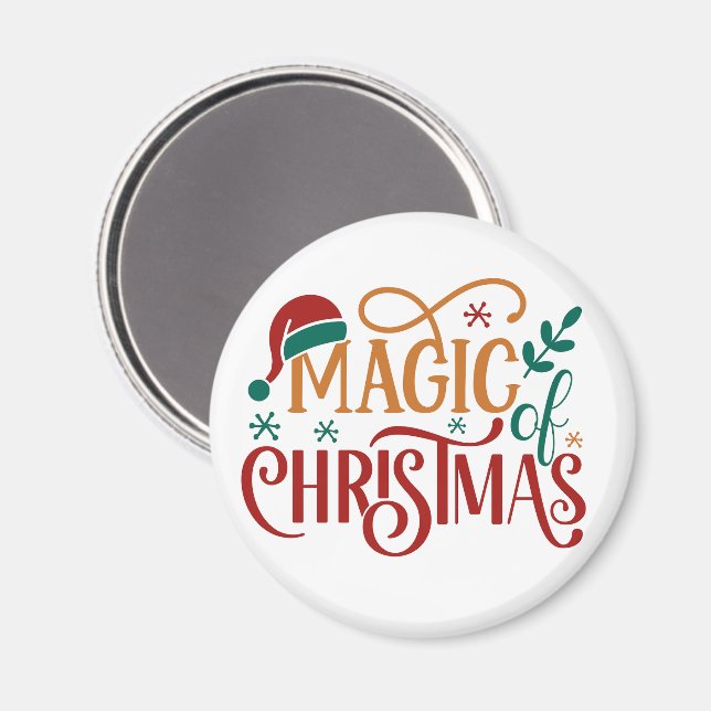 Söt 'Julens Magi'  Magnet (Front/Back)