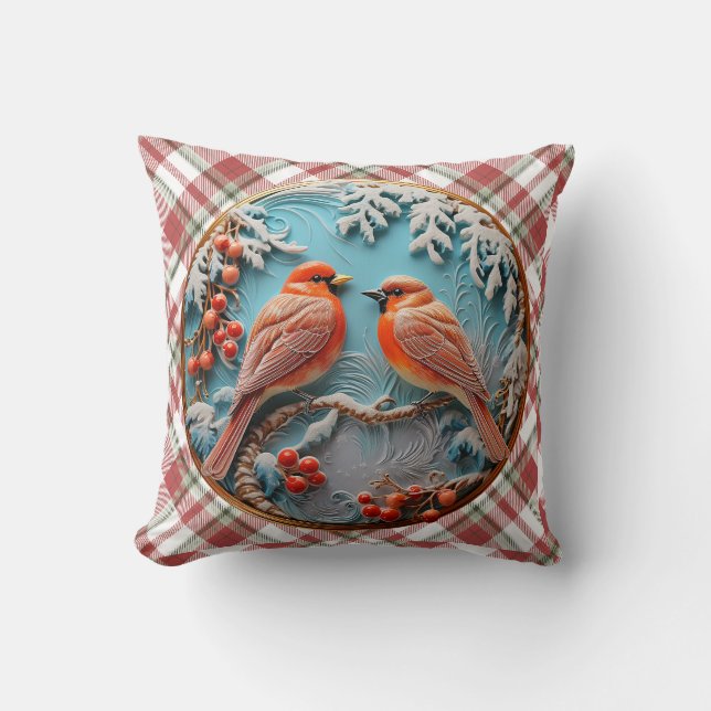 Söt Julfåglar. Kudde (Framsida)