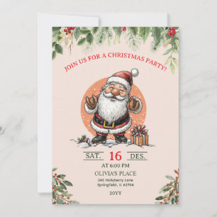Söt julfestinbjudan med tomte inbjudningar