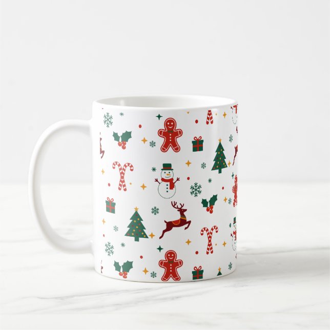Söt julfirande mönster kaffemugg (Vänster)