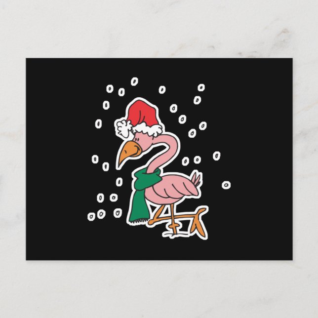 söt julflamingo helg vykort (Framsida)