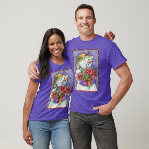 Söt julflicka snöman med julstjärna t-shirt