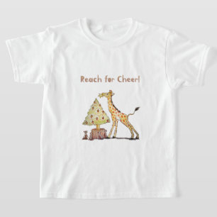 Söt Julgiraff - Handritad Konst T Shirt