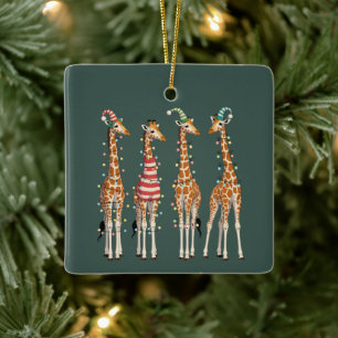 Söt julgiraff Roligt djur för djurälskare Julgransprydnad Keramik