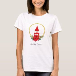 Söt julgnom på guldkrans t shirt