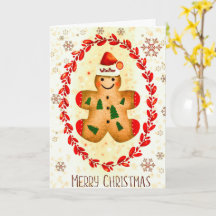 Söt julgodis Gingbread Man Julkort