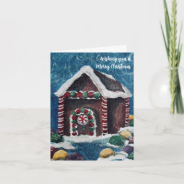 Söt julgodis hus julkort ingen bild helgkort
