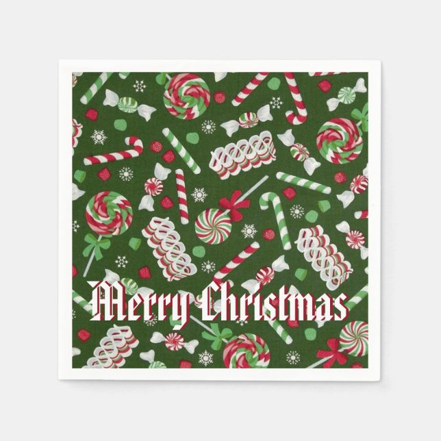 Söt julgodis Mönster Napkins 2 Pappersservett (Framsidan)