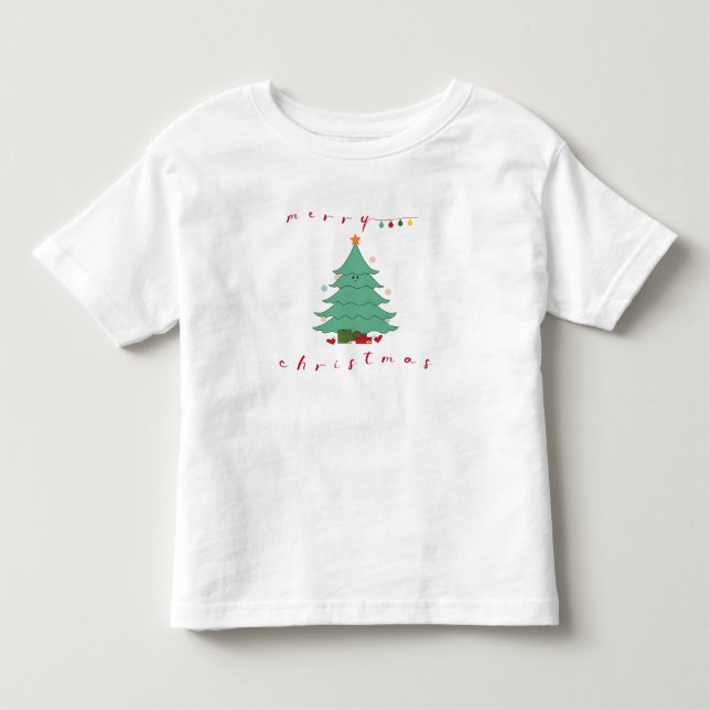 Söt julgran baby t-shirt (Framsida)