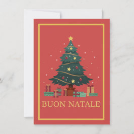 Söt julgran Buon Natale Julhälsning Julkort