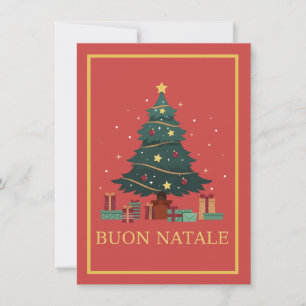 Söt julgran Buon Natale Julhälsning  Julkort