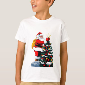 Söt julgran dekorerar tecknad barn t-shirt
