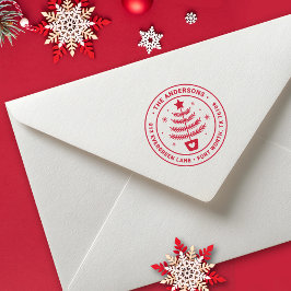Söt julgran returadress stämpel