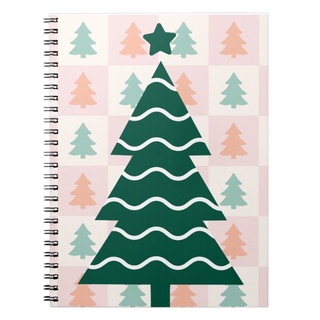 Söt julgran semesterdesign.  anteckningsbok (Framsidan)