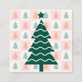 Söt julgran semesterdesign.  fyrkantigt visitkort