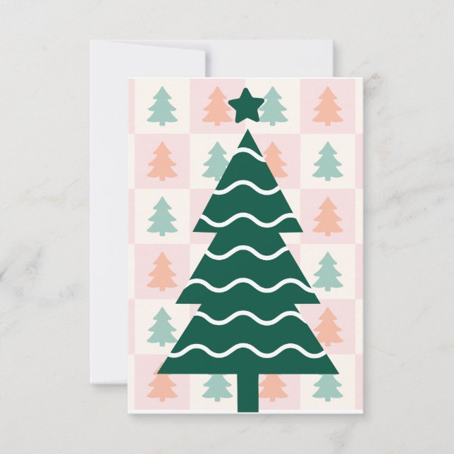 Söt julgran semesterdesign.  OSA kort (Framsida)