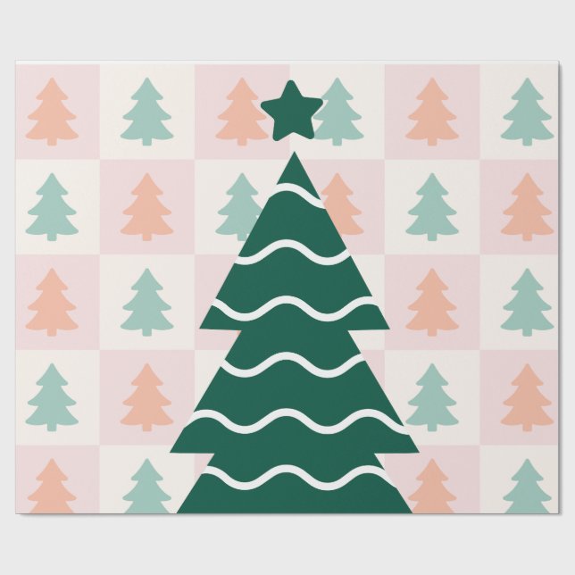 Söt julgran semesterdesign.  presentpapper (Platt)