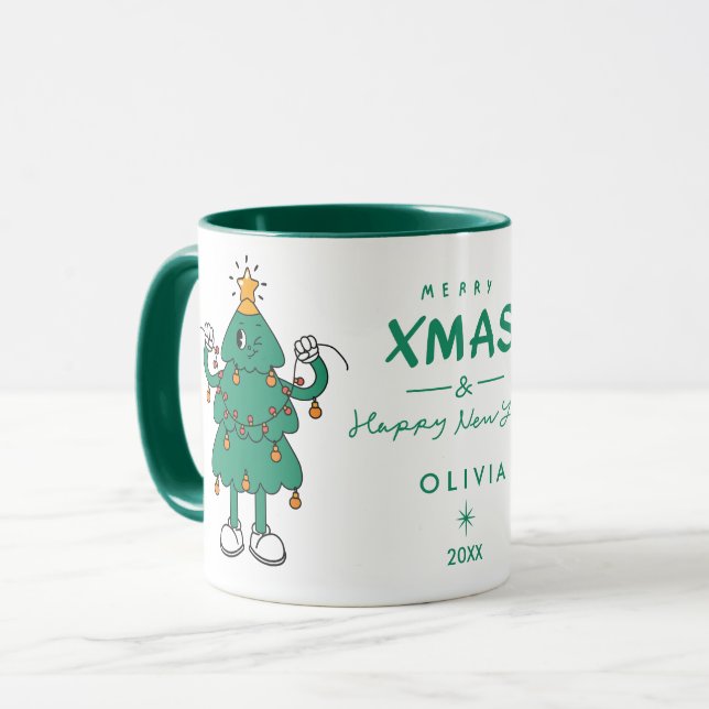 Söt julgransmugg | Personlig julpresent  Mugg (Framsida vänster)