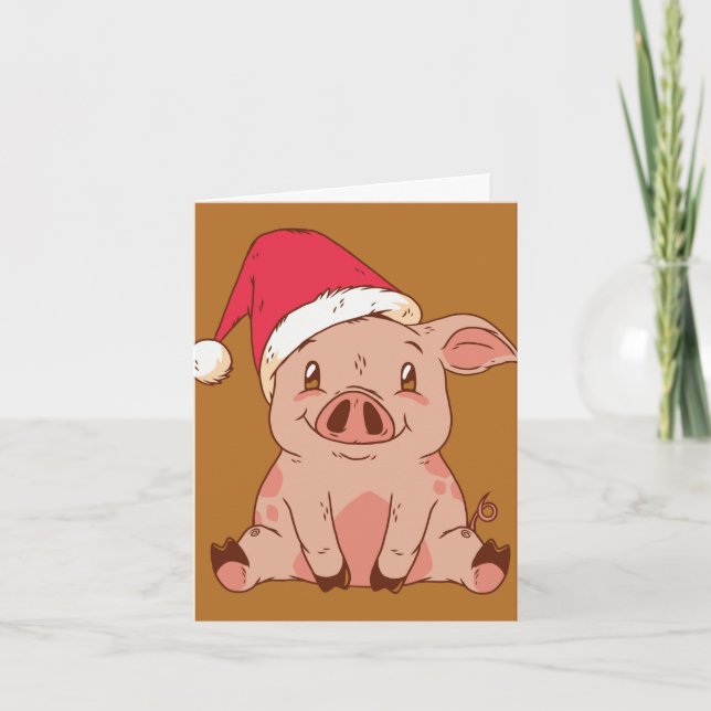 Söt julgris kort (Framsida)