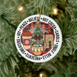 Söt julhelg julgransprydnad keramik
