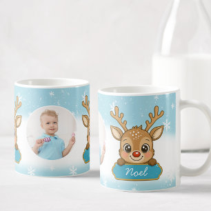 Söt julhelgreinblå pojke barn kaffemugg