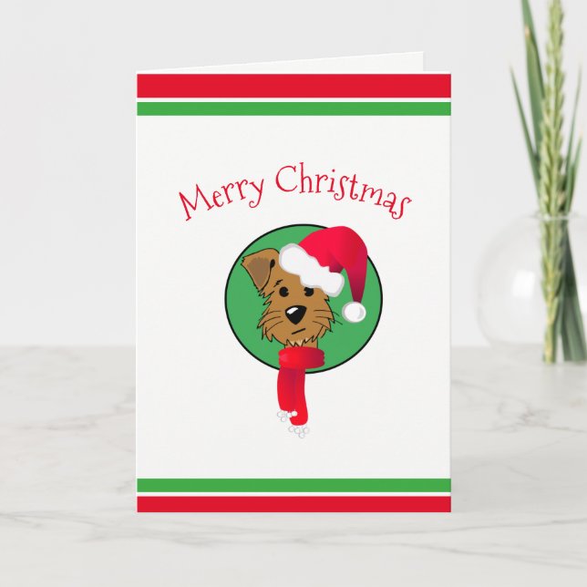 Söt julhund (5" x 7) kort (Framsida)