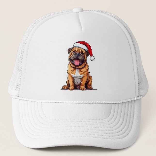 Söt julhund som bär en tomtehatt keps (Framsida)