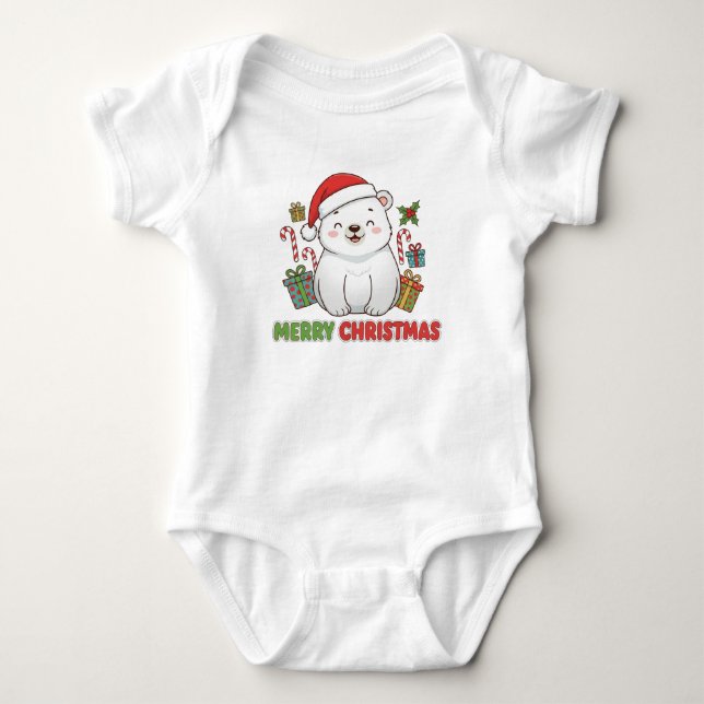 Söt julillustration av isbjörn t shirt (Framsida)