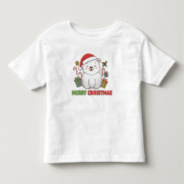 Söt julillustration av isbjörn t shirt