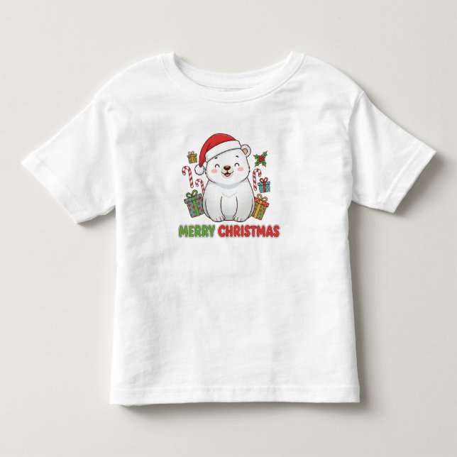 Söt julillustration av isbjörn t shirt (Framsida)