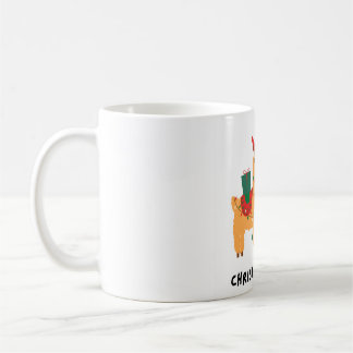 Söt julillustration av lama – Festlig helg Kaffemugg