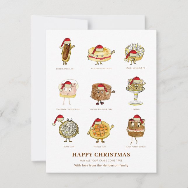 Söt julillustration av tårttbakning (Framsida)