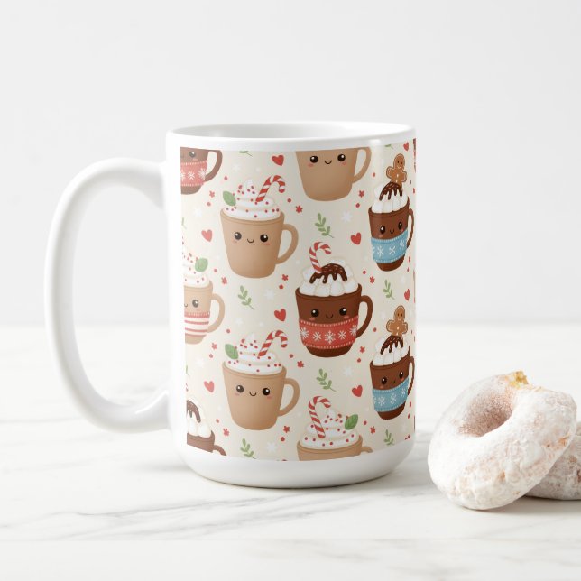 Söt julkaffekopp av kakao kaffemugg (Med munk)