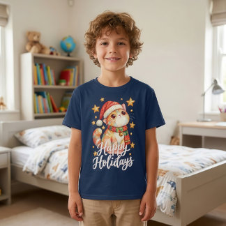 Söt julkatillustration med festlig charm t shirt
