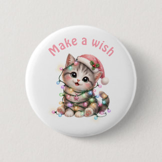 Söt julkatt i änglaljus | Kawaii Knapp