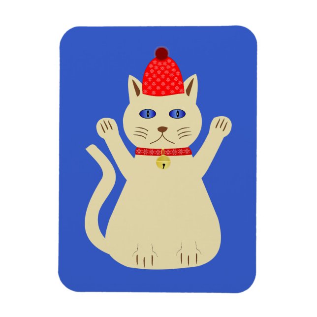 Söt julkatt magnet (Vertikal)