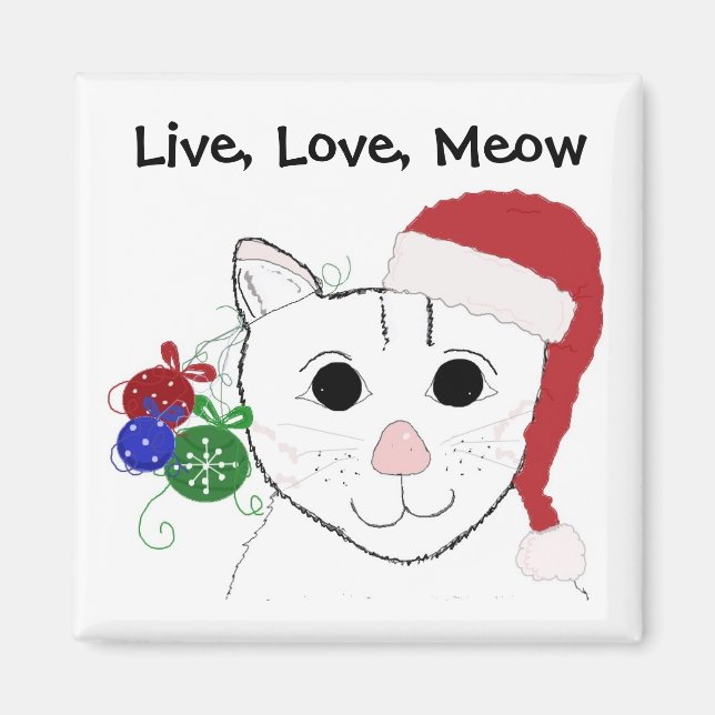 Söt julkatt med talesätt magnet (Framsidan)