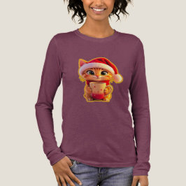 **Söt julkatt med tomtehatt – Rolig högtid T Shirt