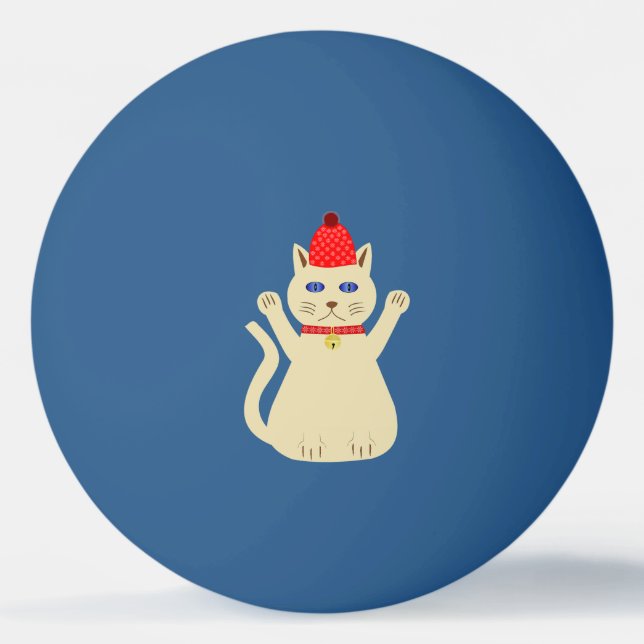 Söt julkatt pingisboll (Framsidan)