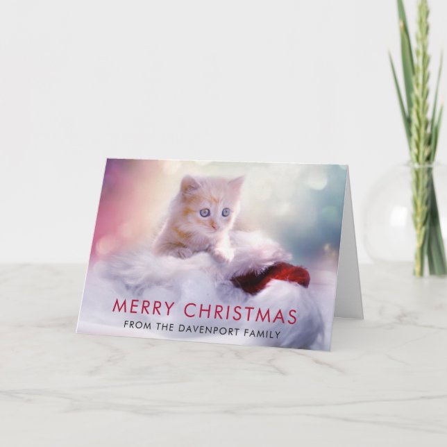 Söt julkatt semester kort (Framsida)