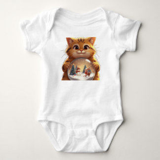Söt julkatt snöglob babyströja t shirt