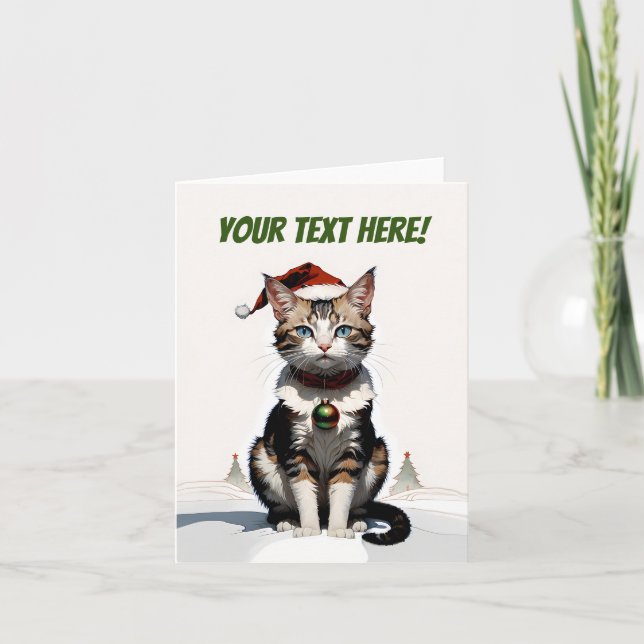 söt julkatt tack kort (Framsida)