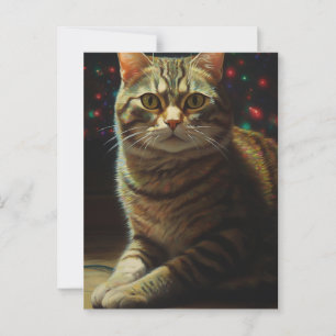 Söt julkatt vykort
