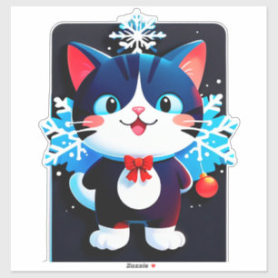 🎄 Söt julkattdekor för kattälskare på vintern Klistermärken