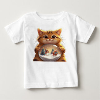 Söt julkatts snöglob baby T-shirt